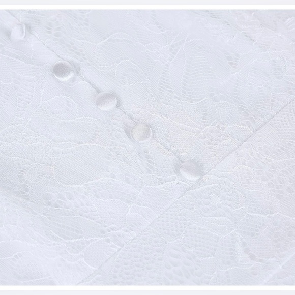 Women's Retro Floral Lace Vintage Evening Prom Party Bridesmaid Wedding Dress - Picture 3 of 8